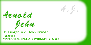 arnold jehn business card